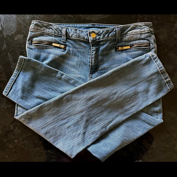 Michael KORS Denim Izzy Skinny Jeans with Zipper Pockets Size 10 - Picture 12 of 12